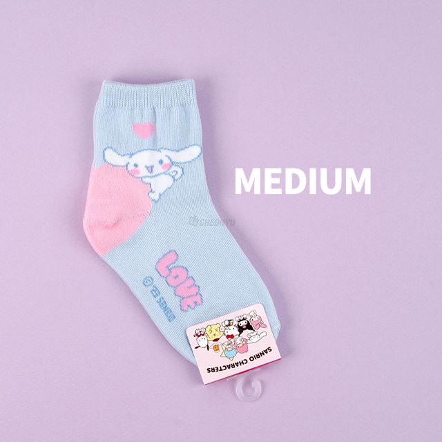 Sanrio Children Big Heart Long socks - Cinnamoroll M (170-190mm)