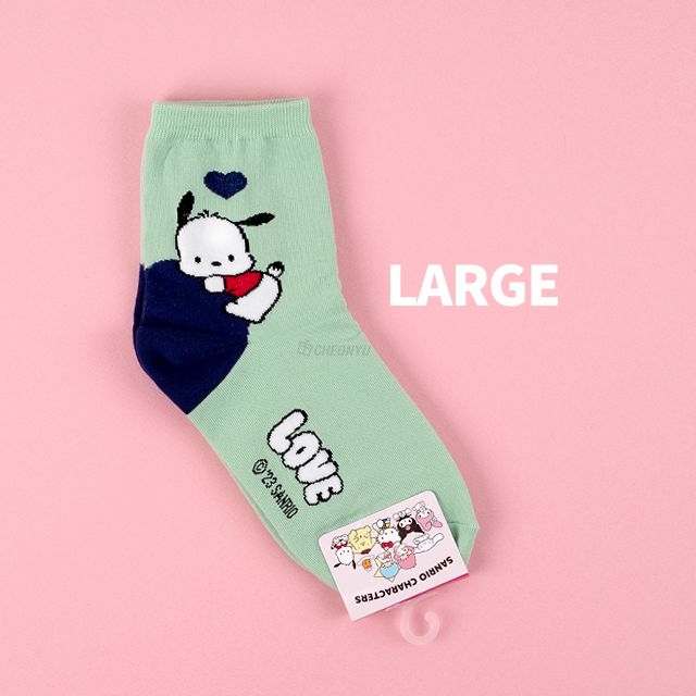 Sanrio Children Big Heart Long socks - Pochacco L (200-220mm)