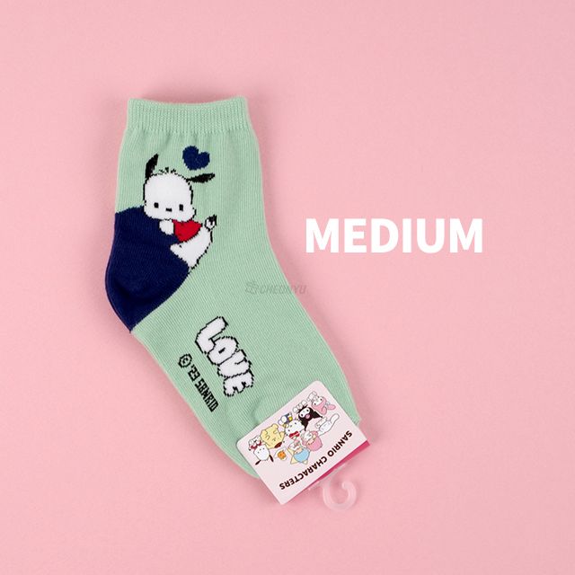 Sanrio Children Big Heart Long socks - Pochacco M (170-190mm)