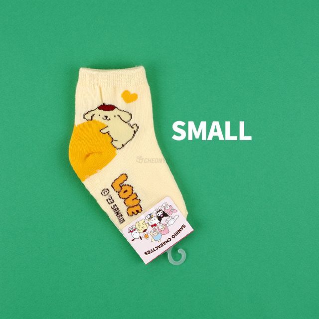 Sanrio Children Big Heart Long socks - Pompompurin S (130-160mm)