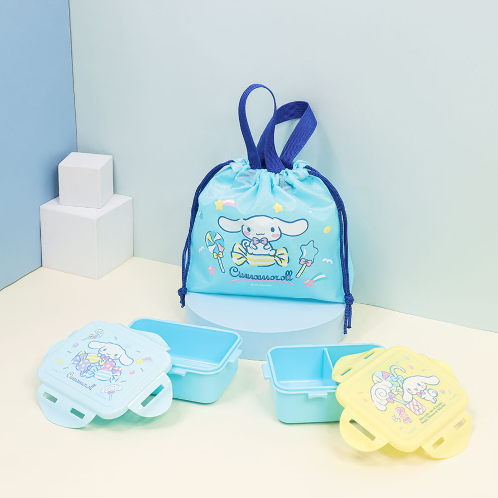 Cinnamoroll compact lunch box & handle pouch set