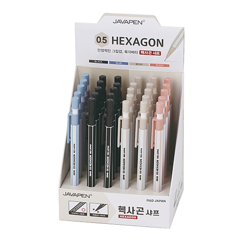 JAVA Hexagon Mechanical Pencil 0.5mm, 30ea Set 