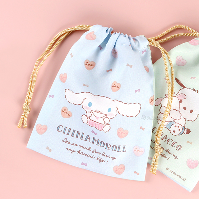 Sanrio Cinnamoroll x Pochacco Heart Drawstring Bag Mini