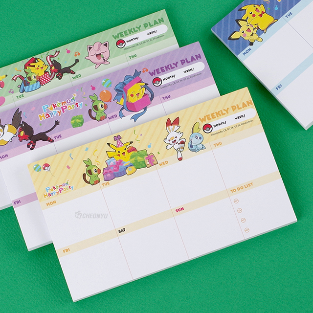 Pokemon Sticky Scheduler, Set of 20pcs