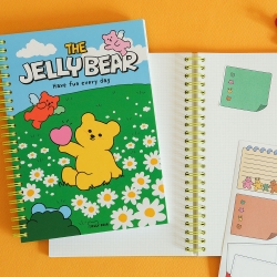 Twin Ring Notebook Jelly Bear - 05 Jelly Flower, Grid 