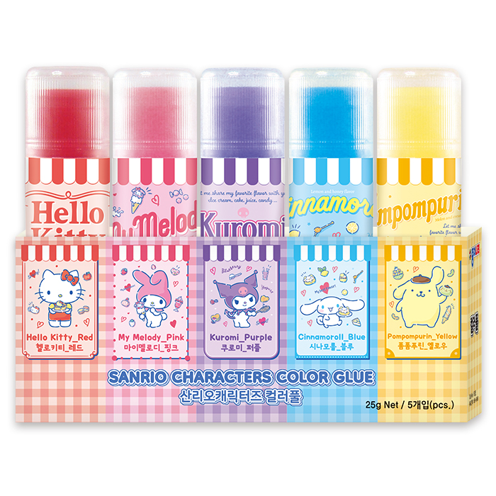 Sanrio Characters Color Glue 25g 5pcs