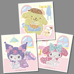 Sanrio Characters Happy House Jewel Crossing Sticker 3pcs