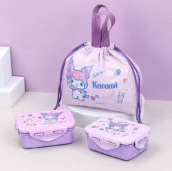 Kuromi compact lunch box & handle pouch set