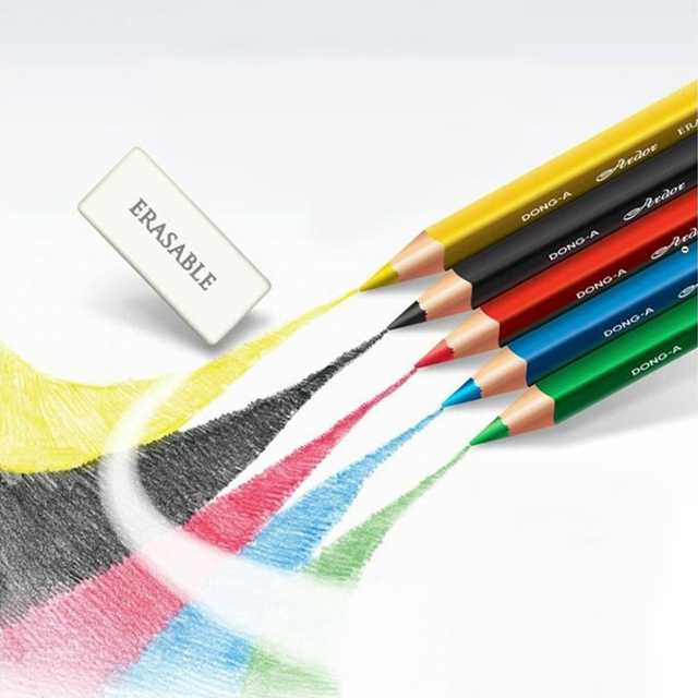 Ardor Large Triangle Erasing Color Pencils 12pcs