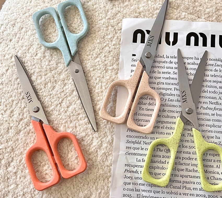 Pastel stainless steel emotional design stationery scissors