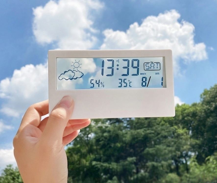 Digital Transparent Humidity Temperature Tabletop Watch