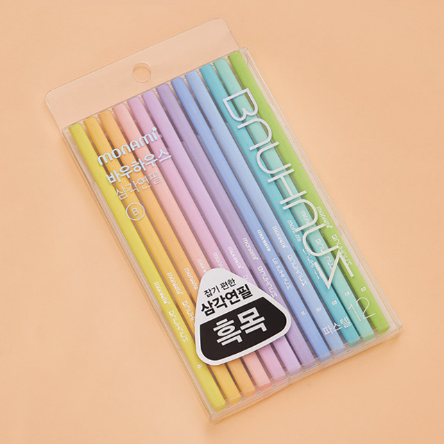 Bauhaus Triangular r Pencil Pastel 12 Colors set 