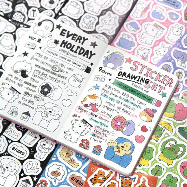 Everyday Drawing Stickers 9 Type Set (ver.2)