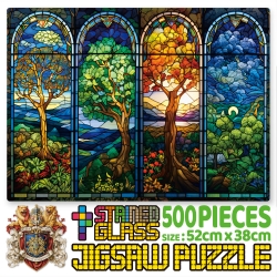 Stained Class Jigsaw Puzzle 500 Pieces_the Four Seasons in the Forest