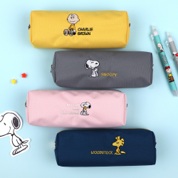Peanuts Embroidery Pen Case M Yellow