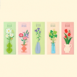 flower free line clear bookmark