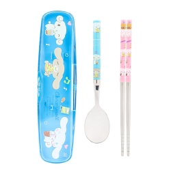 Cinnamoroll All In One Light Stainless Steel Spoon, Chopsticks & Clear Case