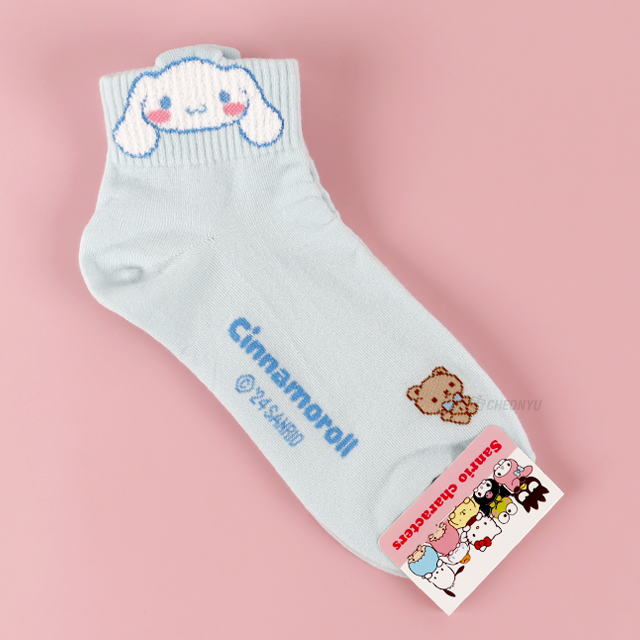 Sanrio Bubbling Crew socks, One Size 220-260mm - Cinnamoroll