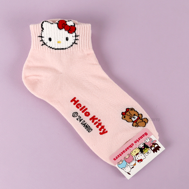 Sanrio Bubbling Crew socks, One Size 220-260mm - Hello Kitty