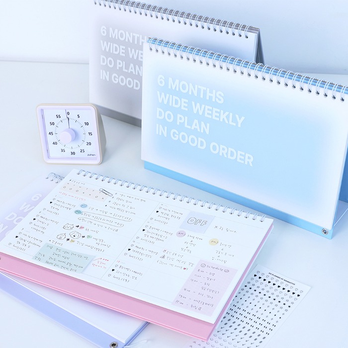 DO Weekly 6 Month Tabletop desk Study Planner Sticker Set