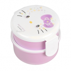 Hello Kitty 50th anniversary Round 2F lunch box (With Fork)