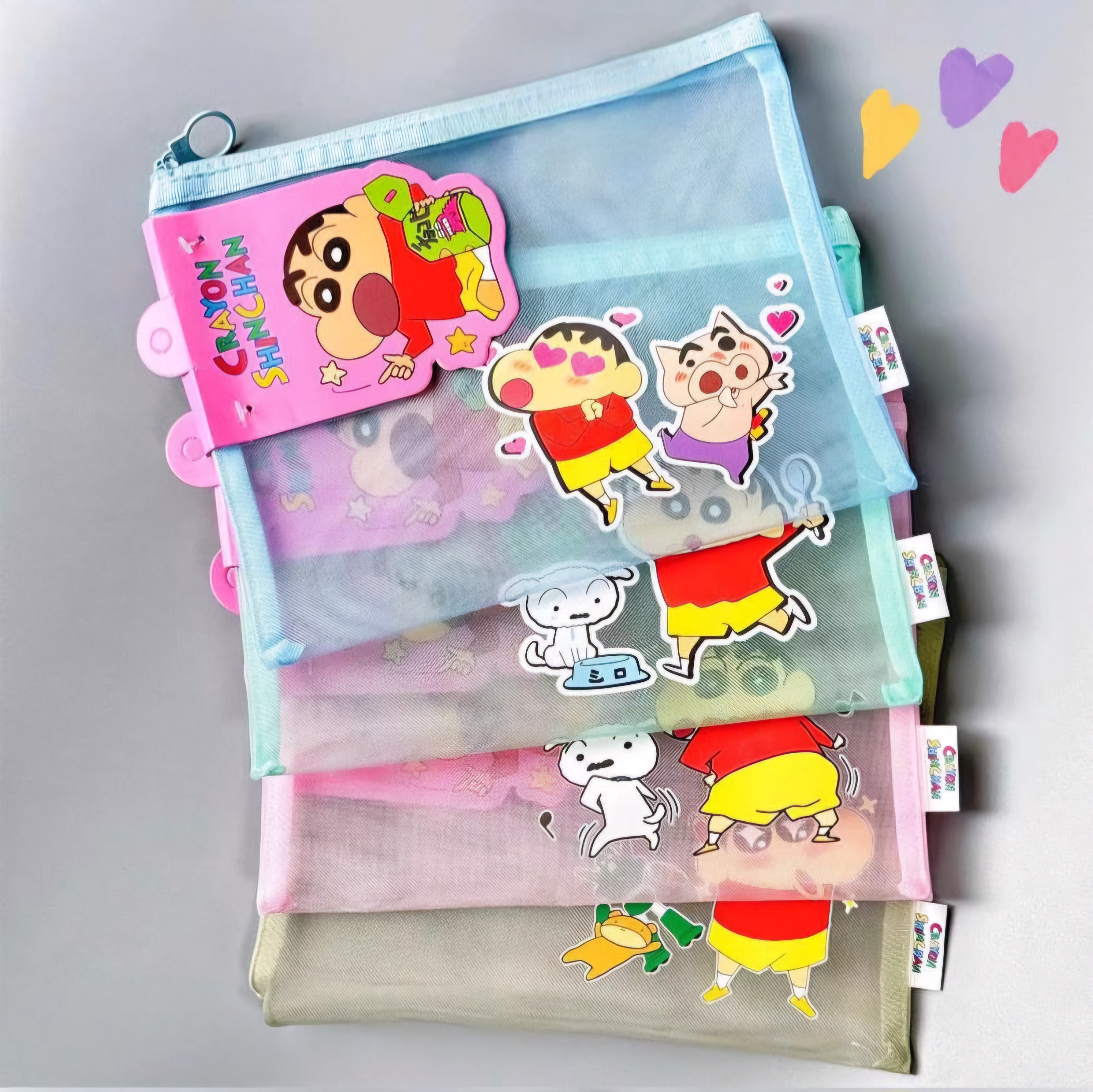 Crayon Shin-chan A5 Mesh Zipper Bag