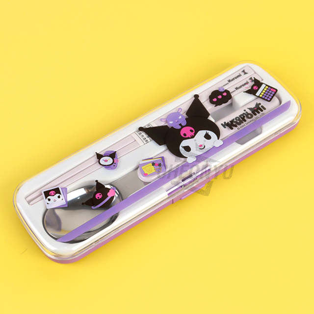 Sanrio Spoon Chopsticks Case Set - Kuromi