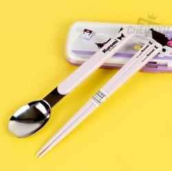 Sanrio Spoon Chopsticks Case Set - Kuromi