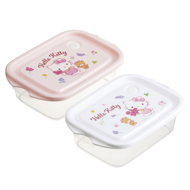 Sanrio Easy Container 2P Set - Hello Kitty Flower Wreath