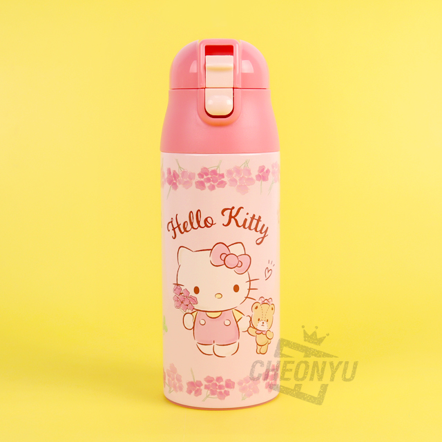 Sanrio Hello Kitty Flower Leath Stainless Thermos Bottle 360ml