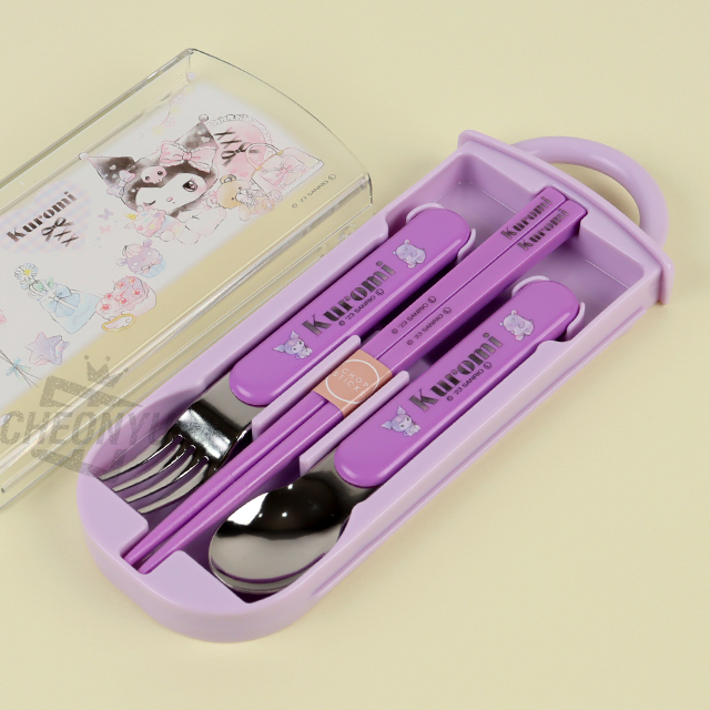 Sanrio Kuromi Watercolor Spoon Fork Chopsticks Set