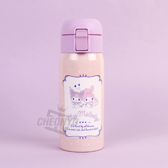 Sanrio One Touch Stainless Bottle 350ml - My Melody x Kuromi