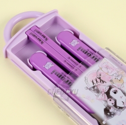 Sanrio Kuromi Watercolor Spoon Fork Chopsticks Set