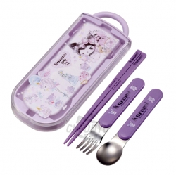 Sanrio Kuromi Watercolor Spoon Fork Chopsticks Set