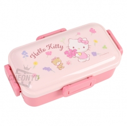 Sanrio Hello Kitty Flower leath Arch 4Locks-sided Lunch Box 530ml