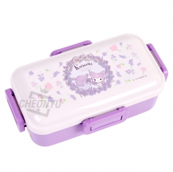 Sanrio Kuromi Flower leath Arch 4Locks-sided Lunch Box 530ml