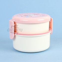 Sanrio Icon Round 2-Layer Lunch Box with Fork - My Melody