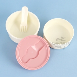 Sanrio Icon Round 2-Layer Lunch Box with Fork - My Melody