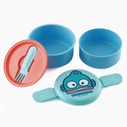 Sanrio Round 2-Layer Lunch Box with Fork - hangyodon