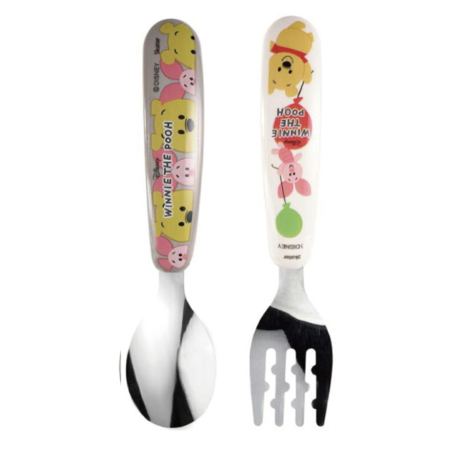 Pooh Stainless Spoon Fork Set 13cm