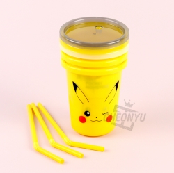 Pikachu Straw Tumbler 3P set 320ml