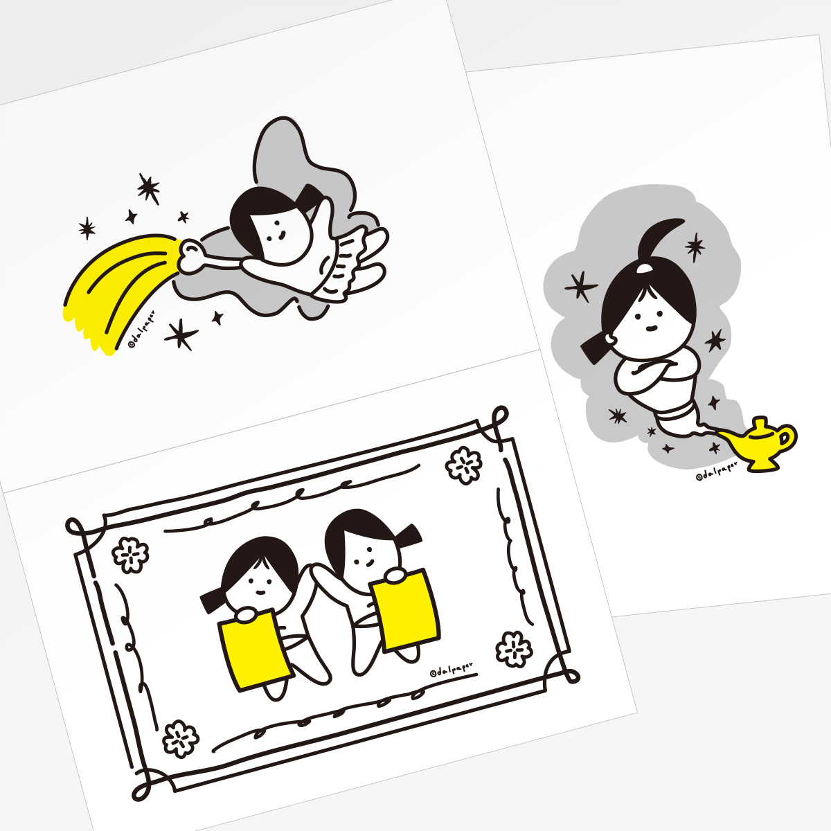 Dalpaper Mini-Mini Lucky Postcard, 3 Types