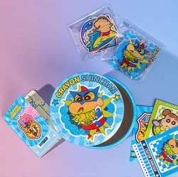 Crayon Shinchan Random Stickers & Tin Case Set