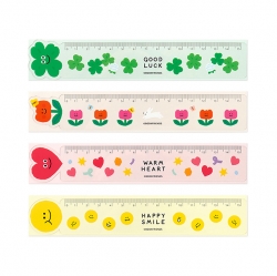 Smile 15cm  Ruler  Transparent Bookmark Set of 4