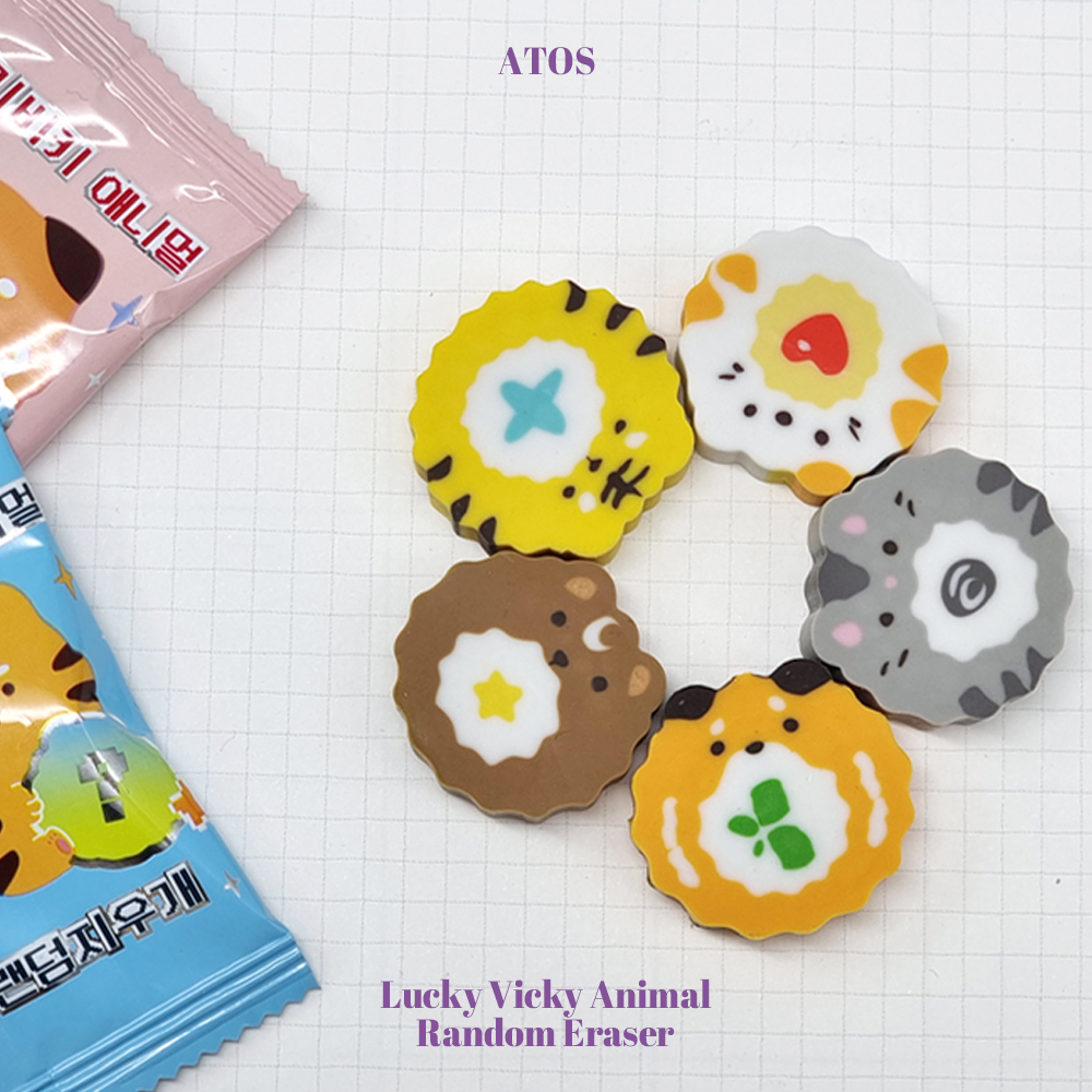 Lucky Vicky Animal random eraser, Set of 60