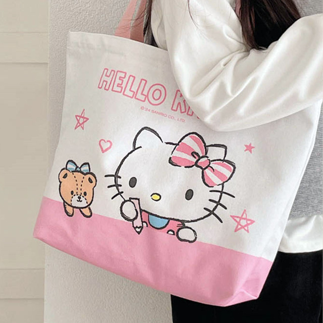 Sanrio Characters White Eco Bag - Hello Kitty