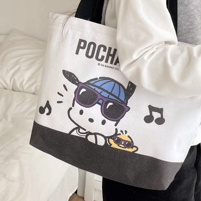 Sanrio Characters White Eco Bag - Pochacco