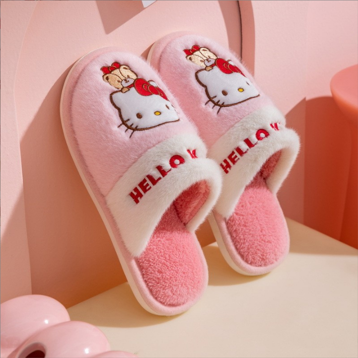  Two Tone Winter Slippers - Hello Kitty Junior 200mm