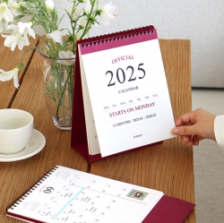 2025 Official Starts on Monday Desk Calendar