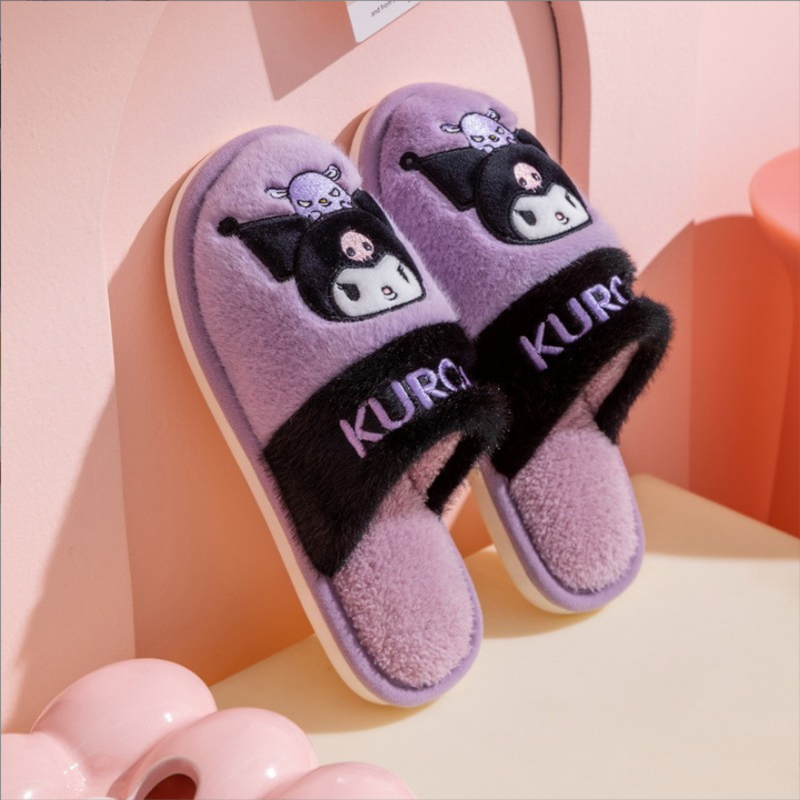  Two Tone Winter Slippers - Kuromi 230mm